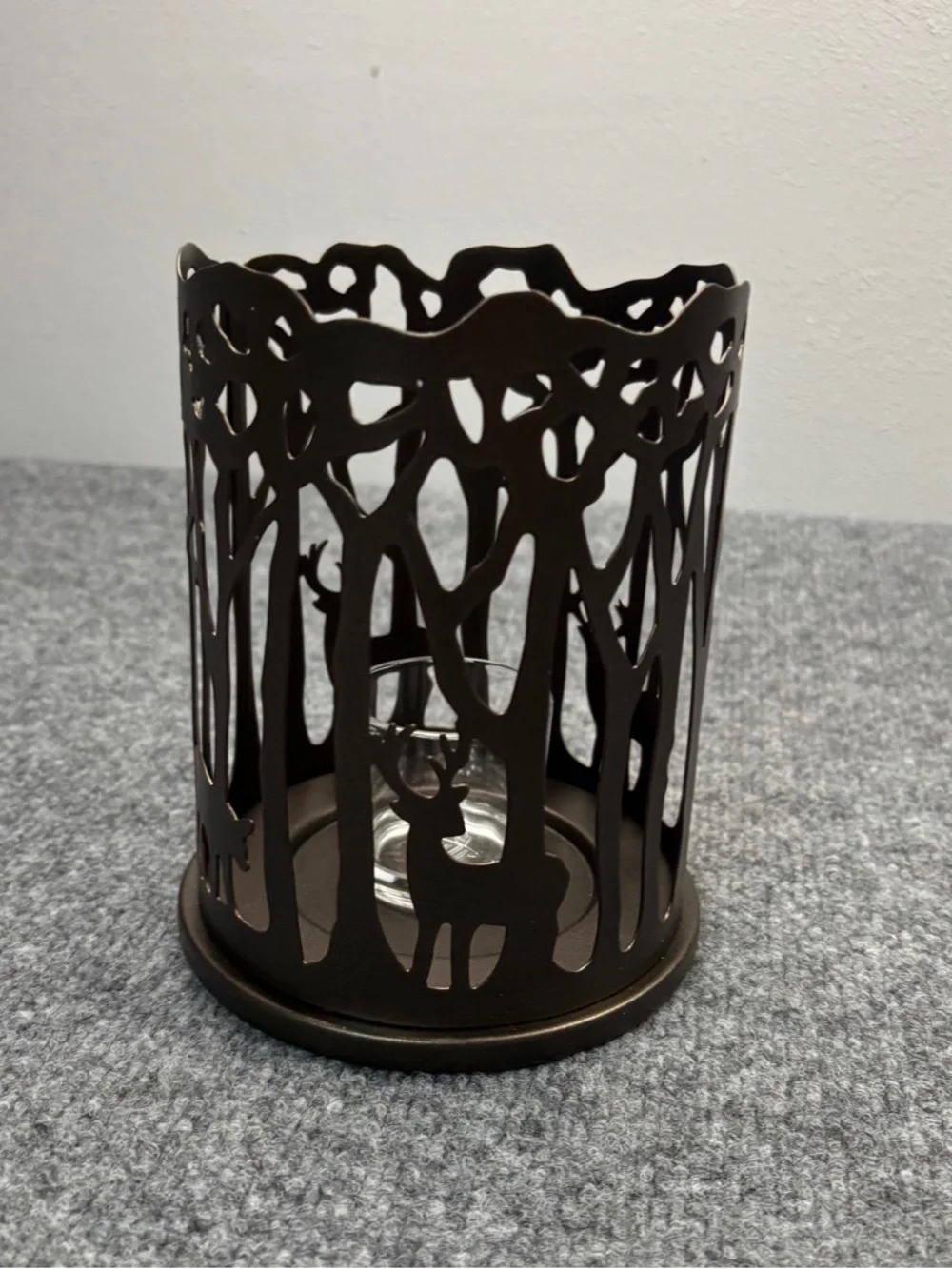 PartyLite Woodland Light Candle Sleeve P91215 Metal Holder Rustic Deer Retired - Picture 6 of 14